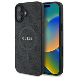 Etui Guess 4G Ring Classic Logo MagSafe na iPhone 16 - czarne