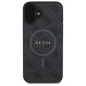Etui Guess 4G Ring Classic Logo MagSafe na iPhone 16 - czarne