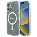 Etui Guess IML 4G MagSafe na iPhone 16 - niebieskie