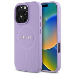 Etui Guess Saffiano MagSafe na iPhone 16 Pro Max - fioletowe