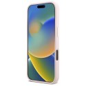 Etui Guess Silicone Script Metal Logo & Frame na iPhone 16 Pro - różowe