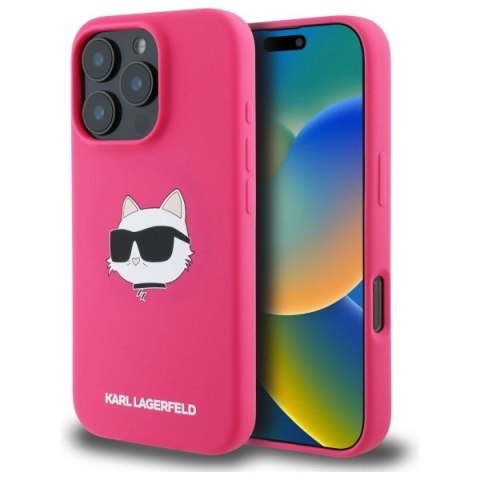 Etui Karl Lagerfeld Silicone Choupette Head MagSafe na iPhone 16 Pro - różowe Etui Karl Lagerfeld Silicone Choupette Head MagSafe na iPhone 16 Pro - różowe