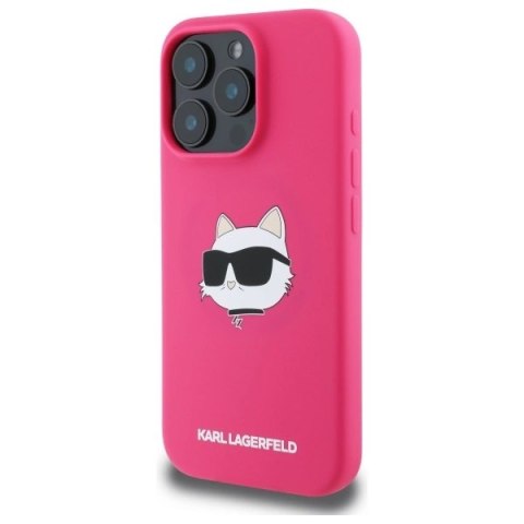 Etui Karl Lagerfeld Silicone Choupette Head MagSafe na iPhone 16 Pro - różowe Etui Karl Lagerfeld Silicone Choupette Head MagSafe na iPhone 16 Pro - różowe