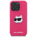 Etui Karl Lagerfeld Silicone Choupette Head MagSafe na iPhone 16 Pro - różowe