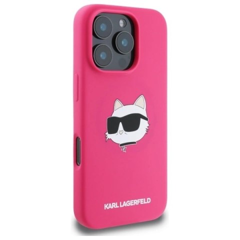 Etui Karl Lagerfeld Silicone Choupette Head MagSafe na iPhone 16 Pro - różowe Etui Karl Lagerfeld Silicone Choupette Head MagSafe na iPhone 16 Pro - różowe