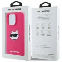 Etui Karl Lagerfeld Silicone Choupette Head MagSafe na iPhone 16 Pro - różowe