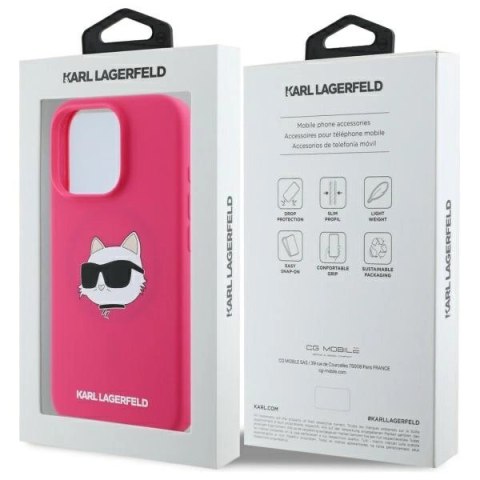 Etui Karl Lagerfeld Silicone Choupette Head MagSafe na iPhone 16 Pro - różowe Etui Karl Lagerfeld Silicone Choupette Head MagSafe na iPhone 16 Pro - różowe
