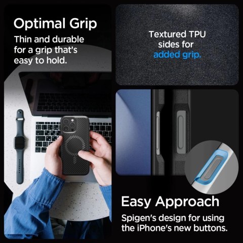 Etui Spigen Core Armor Mag z MagSafe na iPhone 16 Pro - czarny mat Etui Spigen Core Armor Mag z MagSafe na iPhone 16 Pro - czarny mat