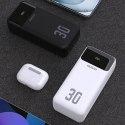 Powerbank Dudao K15MAX 30000mAh PD 22.5W z wbudowanymi kablami - biały