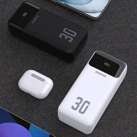 Powerbank Dudao K15MAX 30000mAh PD 22.5W z wbudowanymi kablami - biały Powerbank Dudao K15MAX 30000mAh PD 22.5W z wbudowanymi kablami - biały