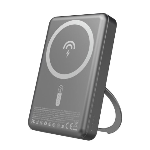 Powerbank Dudao K28 10000mAh PD 22.5W z MagSafe z metalową obudową i pierścieniem-podstawką - szary Powerbank Dudao K28 10000mAh PD 22.5W z MagSafe z metalową obudową i pierścieniem-podstawką - szary