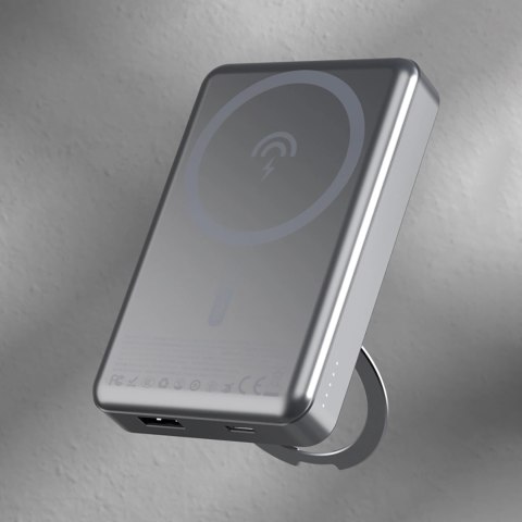 Powerbank Dudao K28 10000mAh PD 22.5W z MagSafe z metalową obudową i pierścieniem-podstawką - szary Powerbank Dudao K28 10000mAh PD 22.5W z MagSafe z metalową obudową i pierścieniem-podstawką - szary