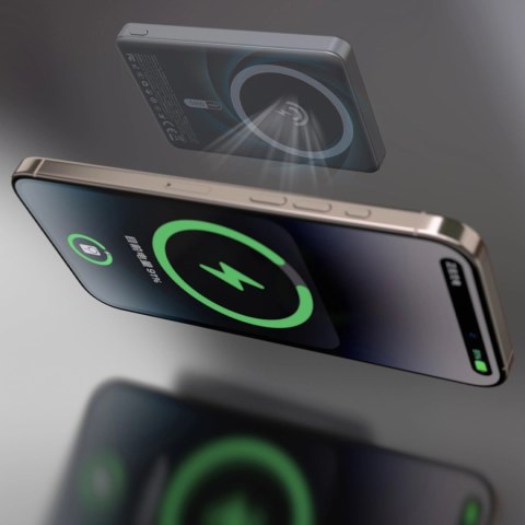 Powerbank Dudao K28 10000mAh PD 22.5W z MagSafe z metalową obudową i pierścieniem-podstawką - szary Powerbank Dudao K28 10000mAh PD 22.5W z MagSafe z metalową obudową i pierścieniem-podstawką - szary