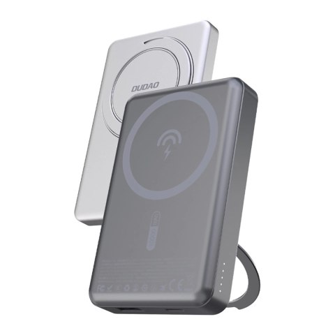 Powerbank Dudao K28 10000mAh PD 22.5W z MagSafe z metalową obudową i pierścieniem-podstawką - szary Powerbank Dudao K28 10000mAh PD 22.5W z MagSafe z metalową obudową i pierścieniem-podstawką - szary