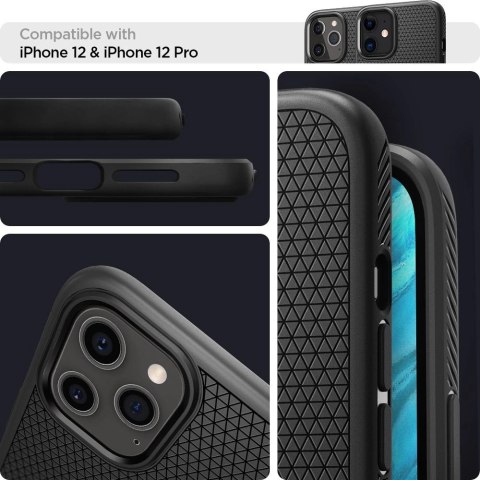 Etui Spigen Liquid Air na iPhone 12 / iPhone 12 Pro - czarny mat Etui Spigen Liquid Air na iPhone 12 / iPhone 12 Pro - czarny mat