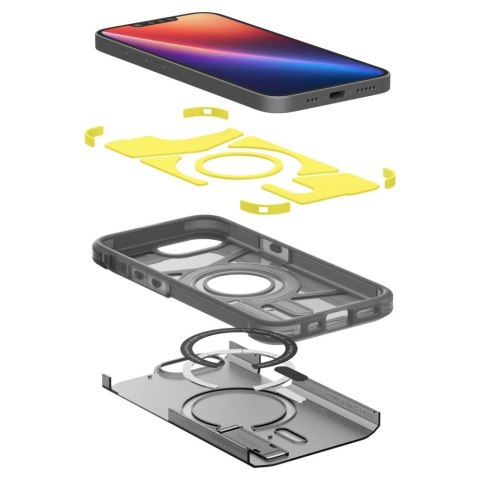 Etui Spigen Tough Armor MagSafe na iPhone 16e - przezroczysto-szare Etui Spigen Tough Armor MagSafe na iPhone 16e - przezroczysto-szare