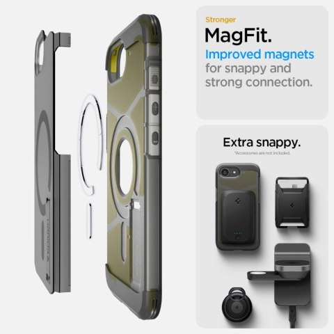 Etui Spigen Tough Armor MagSafe na iPhone 16e - przezroczysto-szare Etui Spigen Tough Armor MagSafe na iPhone 16e - przezroczysto-szare