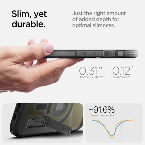 Etui Spigen Tough Armor MagSafe na iPhone 16e - przezroczysto-szare Etui Spigen Tough Armor MagSafe na iPhone 16e - przezroczysto-szare