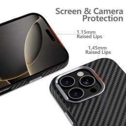Etui Tech-Protect Ion Carbon MagSafe na iPhone 16 - czarno-szare