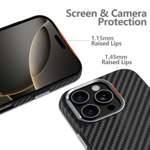 Etui Tech-Protect Ion Carbon MagSafe na iPhone 16 - czarno-szare Etui Tech-Protect Ion Carbon MagSafe na iPhone 16 - czarno-szare
