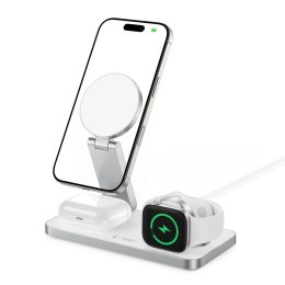 Ładowarka indukcyjna Tech-Protect QI15W-A47 MagSafe 3w1 + kabel USB-C - biała