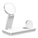 Ładowarka indukcyjna Tech-Protect QI15W-A47 MagSafe 3w1 + kabel USB-C - biała