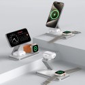 Ładowarka indukcyjna Tech-Protect QI15W-A47 MagSafe 3w1 + kabel USB-C - biała
