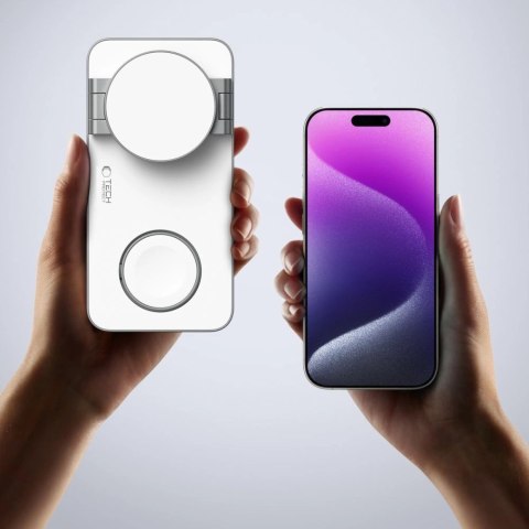 Ładowarka indukcyjna Tech-Protect QI15W-A47 MagSafe 3w1 + kabel USB-C - biała Ładowarka indukcyjna Tech-Protect QI15W-A47 MagSafe 3w1 + kabel USB-C - biała