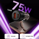 Ładowarka samochodowa CC03 2-porty PD75W - czarna