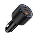 Ładowarka samochodowa CC04 3-porty PD130W - czarna