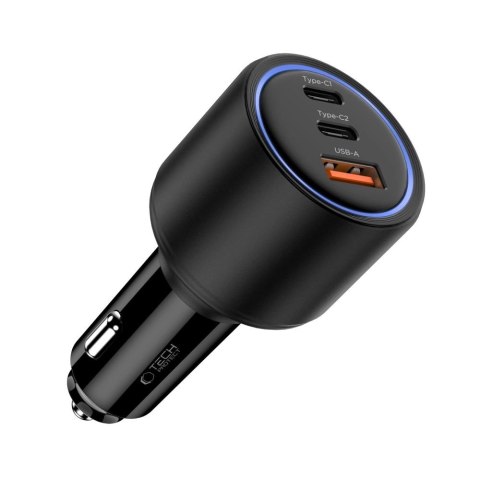 Ładowarka samochodowa CC04 3-porty PD130W - czarna Ładowarka samochodowa CC04 3-porty PD130W - czarna