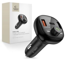 Ładowarka samochodowa Tech-Protect CC06 3-porty PD72W z transmiterem - czarna