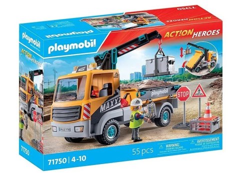 Zestaw z figurkami Action Heroes 71750 Ciężarówka budowlana z dźwigiem Zestaw z figurkami Action Heroes 71750 Ciężarówka budowlana z dźwigiem