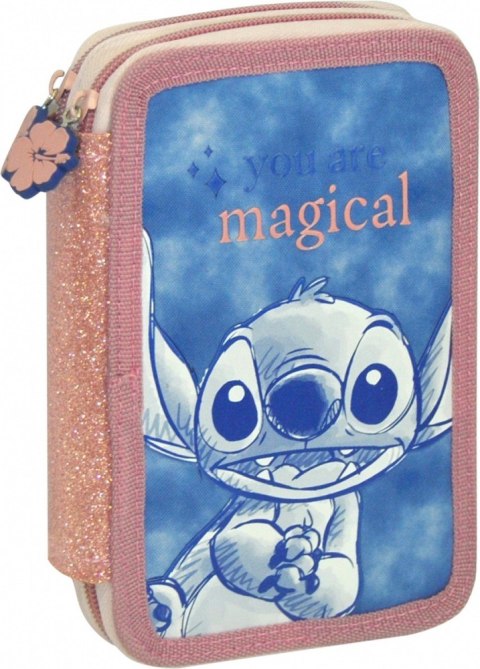 Piórnik dwukomorowy Stitch z wyposażeniem Piórnik dwukomorowy Stitch z wyposażeniem
