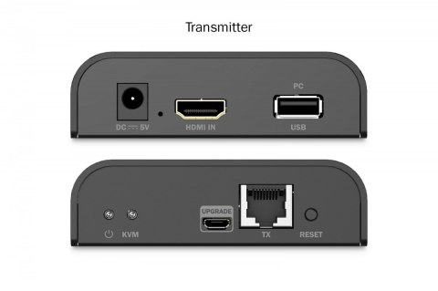Przedłużacz (extender) po skrętce kat.6 HDMI 4K/60Hz z KVM USB 2.0 przez IP 1G lub do 120m/200m, max. 253 odbiorniki, ekran doty Przedłużacz (extender) po skrętce kat.6 HDMI 4K/60Hz z KVM USB 2.0 przez IP 1G lub do 120m/200m, max. 253 odbiorniki, ekran doty