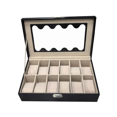 Box for watches Versa Black Polyurethane Paper Mirror MDF Wood 20 x 8,5 x 32,5 cm Box for watches Versa Black Polyurethane Paper Mirror MDF Wood 20 x 8,5 x 32,5 cm