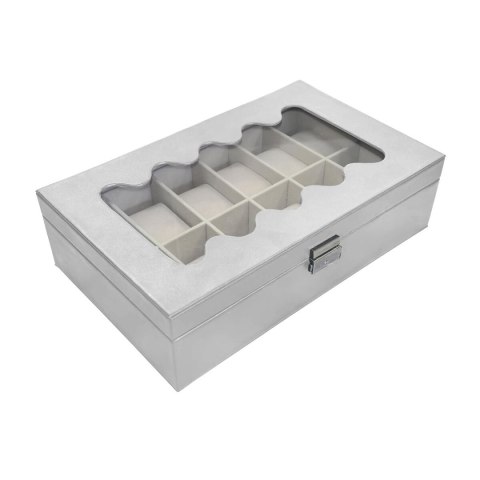 Box for watches Versa White Polyurethane Paper Mirror MDF Wood 20 x 8,5 x 32,5 cm Box for watches Versa White Polyurethane Paper Mirror MDF Wood 20 x 8,5 x 32,5 cm