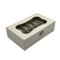 Box for watches Versa White Polyurethane Paper Mirror MDF Wood 20 x 8,5 x 32,5 cm
