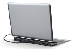Stacja dokująca USB-C 12 portowa, max. 8K/30Hz z HDR, HDMI, DP, max. 3 monitory (MST), USB-C 3.2 Gen2, Gigabit Ethernet, SD/Micr