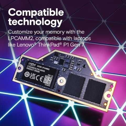 Pamięć do notebooka DDR5 LPCAMM2 32GB/7500 LPDDR5X Pamięć do notebooka DDR5 LPCAMM2 32GB/7500 LPDDR5X