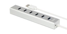 HUB 7 x USB3.0 Aluminium z zasilaczem; Y-3090