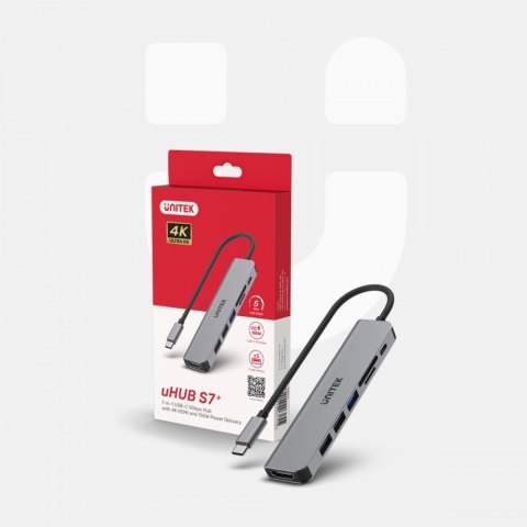 HUB USB-C 7w1 Aluminium PD 100W ; 5 Gbps ; HDMI 4K HUB USB-C 7w1 Aluminium PD 100W ; 5 Gbps ; HDMI 4K
