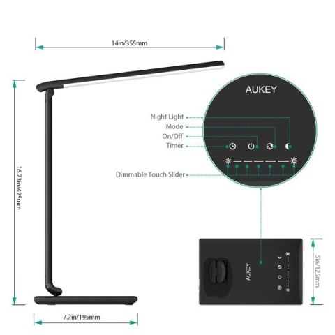 LT-T10 Black lampa biurkowa LED dotykowa | 12W | 3000-6500K | 7 poziomów ściemniania | 5 trybów świecenia LT-T10 Black lampa biurkowa LED dotykowa | 12W | 3000-6500K | 7 poziomów ściemniania | 5 trybów świecenia