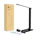 LT-T10 Black lampa biurkowa LED dotykowa | 12W | 3000-6500K | 7 poziomów ściemniania | 5 trybów świecenia
