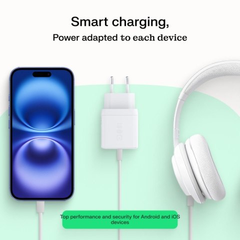Ładowarka sieciowa USB 30W 1x USB-C BIAŁA Ładowarka sieciowa USB 30W 1x USB-C BIAŁA