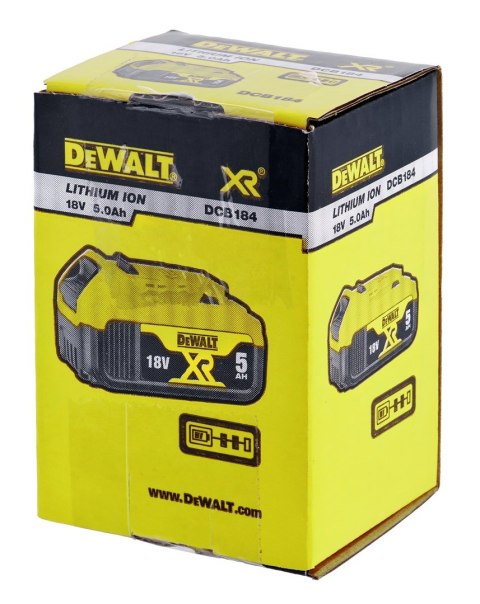 Akumulator DeWalt XR DCB184-XJ (Li-Ion) BOX ORYGINAL Akumulator DeWalt XR DCB184-XJ (Li-Ion) BOX ORYGINAL