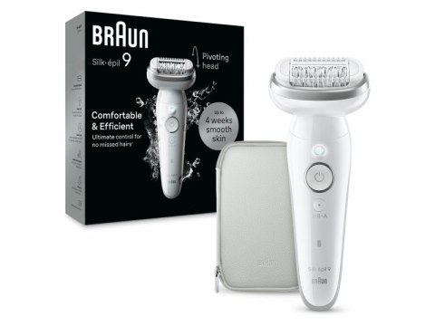 Depilator Braun Silk-épil 9 9-011, srebrny, biały, 40 pęsety, MicroGrip, 0,5 mm, bateria, wbudowana bateria Depilator Braun Silk-épil 9 9-011, srebrny, biały, 40 pęsety, MicroGrip, 0,5 mm, bateria, wbudowana bateria