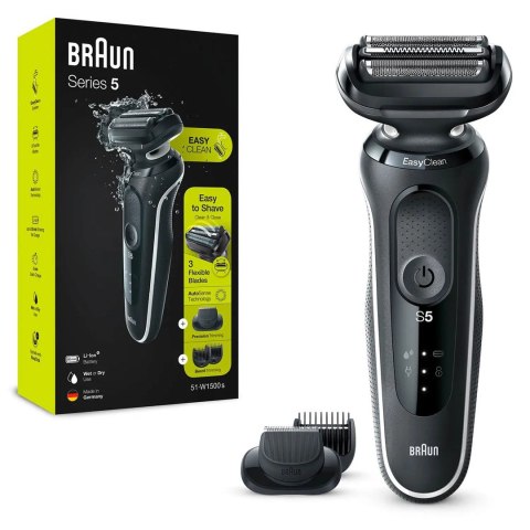 Braun Series 5 51-W1500s Golarka foliowa Przycinarka Czarny Braun Series 5 51-W1500s Golarka foliowa Przycinarka Czarny