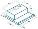 CATA TF 5260 WH Pół wbudowany (wyciągany) Biały D 325 m3/h