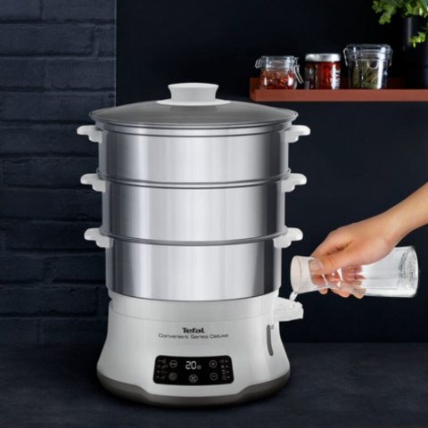 Tefal Convenient Series Deluxe VC502D szybkowar parowy 3 kosz. Blat 900 W Stal nierdzewna, Biały Tefal Convenient Series Deluxe VC502D szybkowar parowy 3 kosz. Blat 900 W Stal nierdzewna, Biały